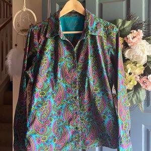 US Polo Assn. paisley print poplin blouse